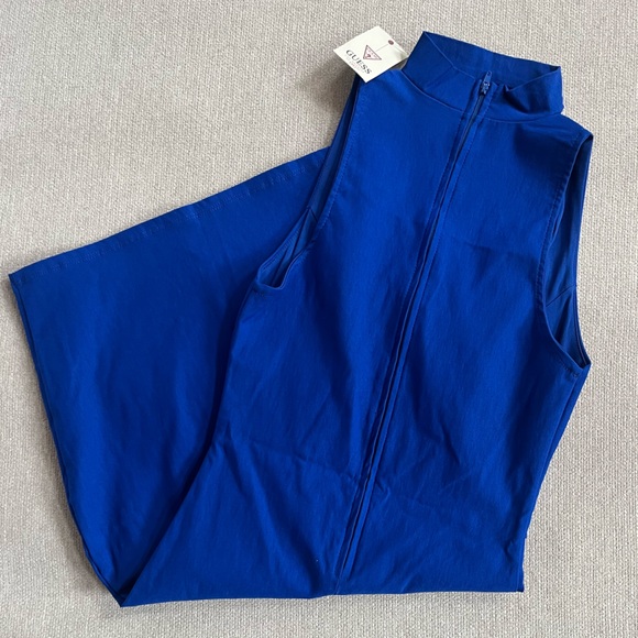 Deep V Blue Dress - Picture 3 of 3